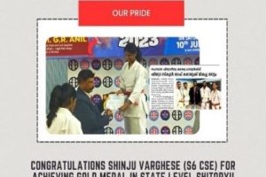 State level Karate Gold Winner- Shinju Varghese