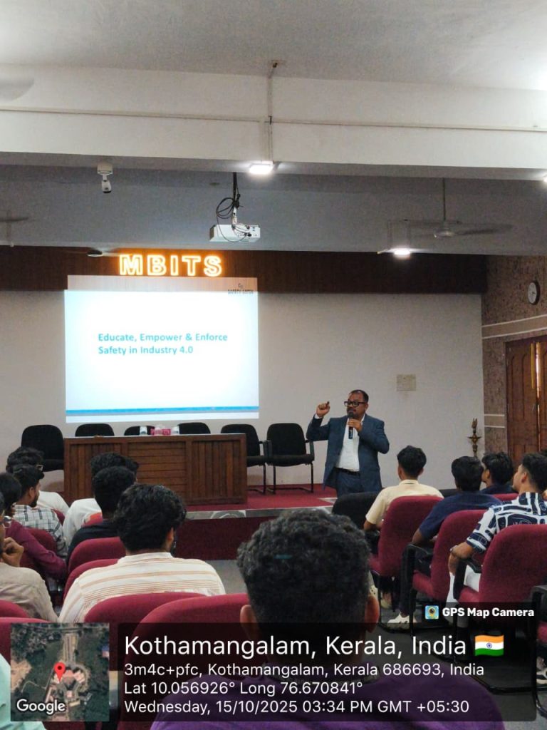 Industry Exper talk session on “Educate, Enforce Safety in Industry 4.0” by Mr. Anil Gopinath, Chartered HSE Professional,and CEO, Safety Catch Training and Consulting PVT Ltd.